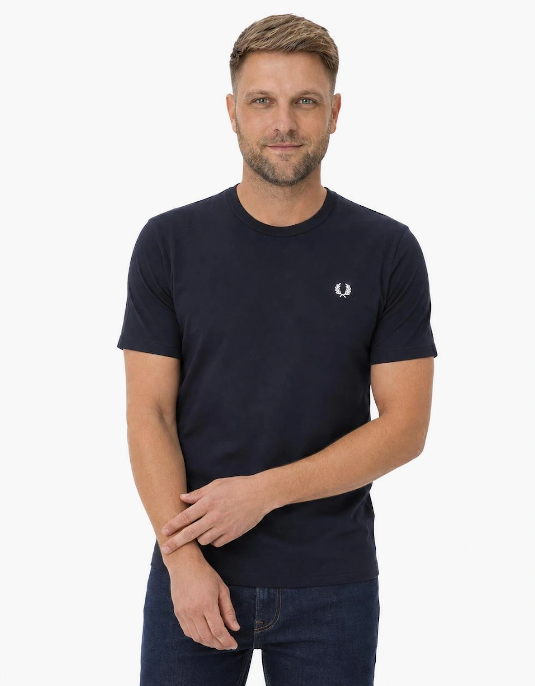 Fred Perry Crew Neck T-Shirt Navy Blue