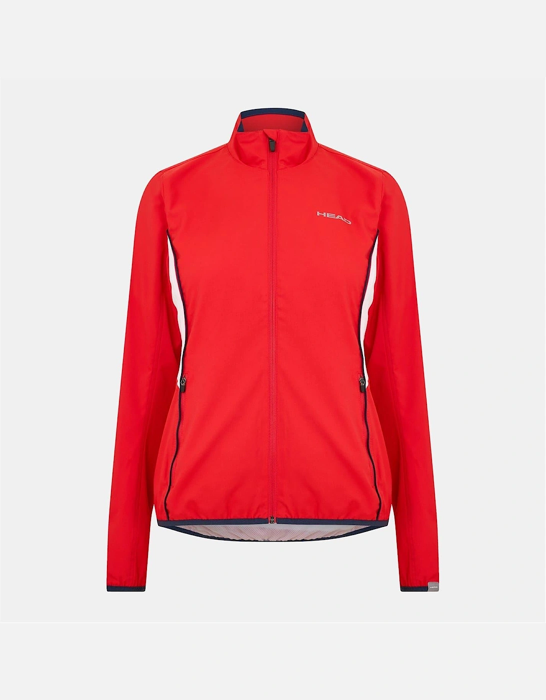 Head Women's Club Solid Patterned Full Zipper Track Jacket With Logo - Red - Size, 10