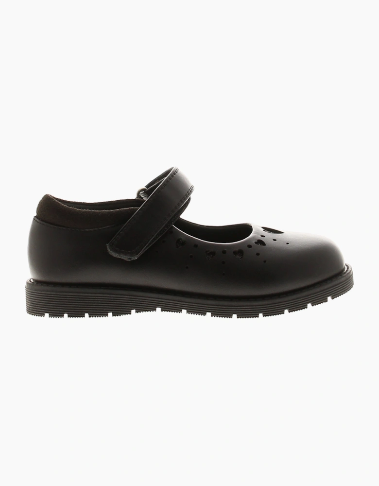 Princess Stardust Girls School Shoes Heartful black UK Size