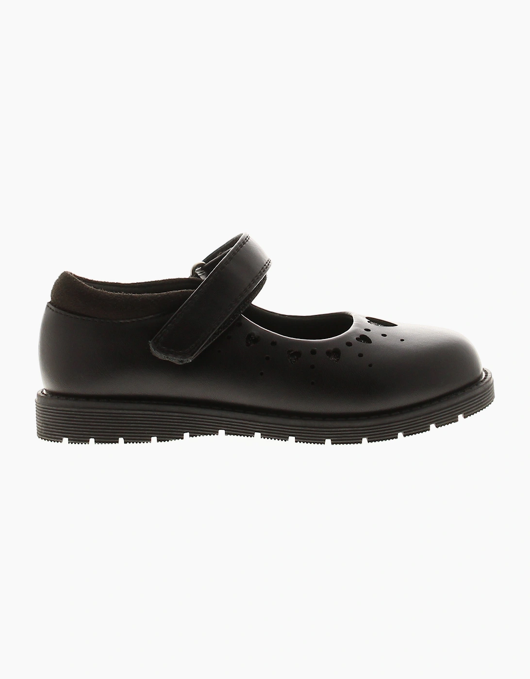Princess Stardust Girls School Shoes Heartful black UK Size