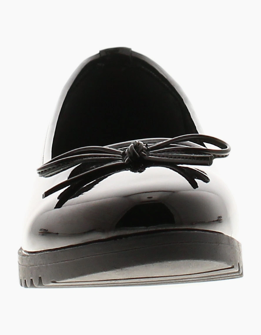 Platino Womens Ballerina Wedges Print Slip On black patent UK Size