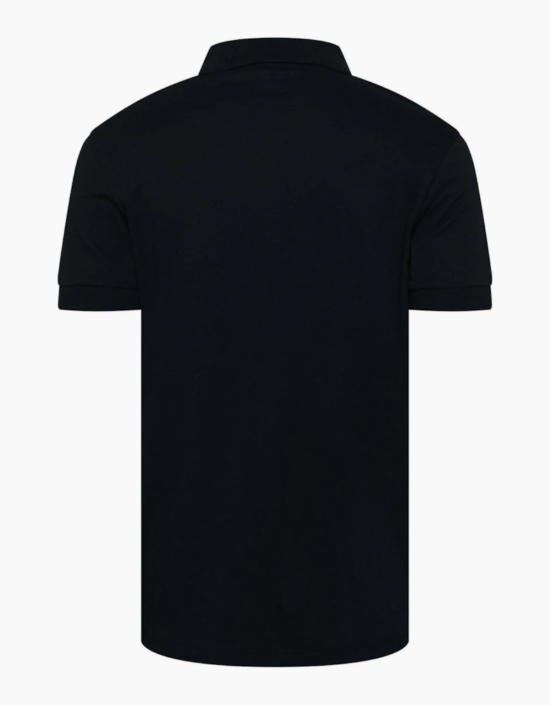 Wordmark Collared Neck Short Sleeve Polo Shirt