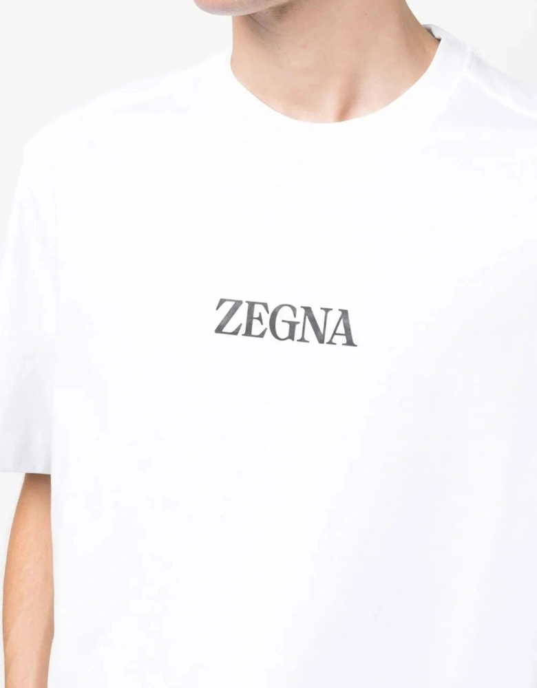 Zegna Logo Print T-Shirt White