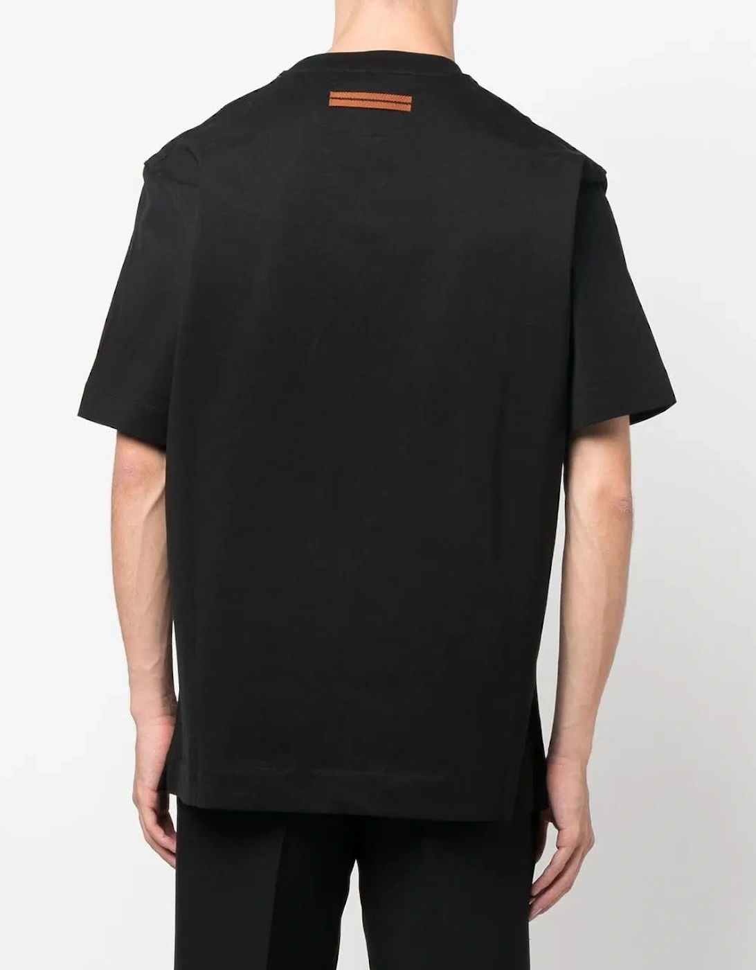 Zegna Logo Print T-Shirt Black