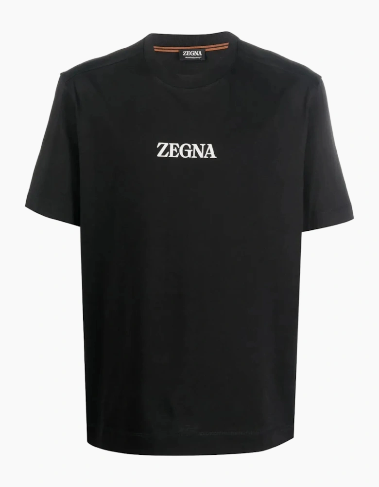 Zegna Logo Print T-Shirt Black