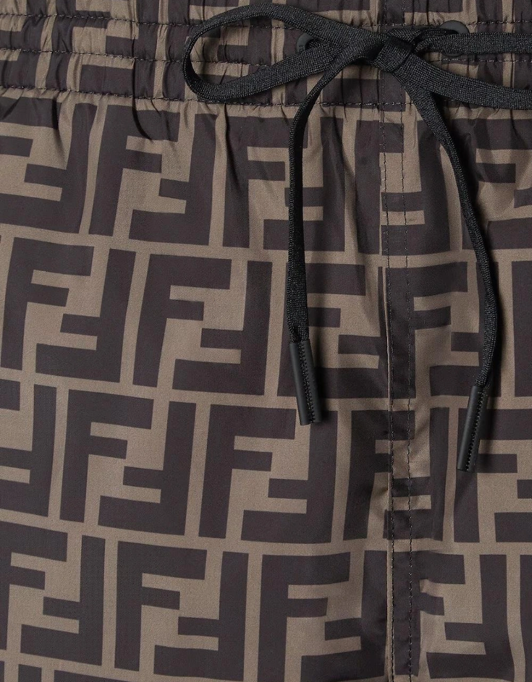 Fendi FF Monogram Swim Shorts Brown