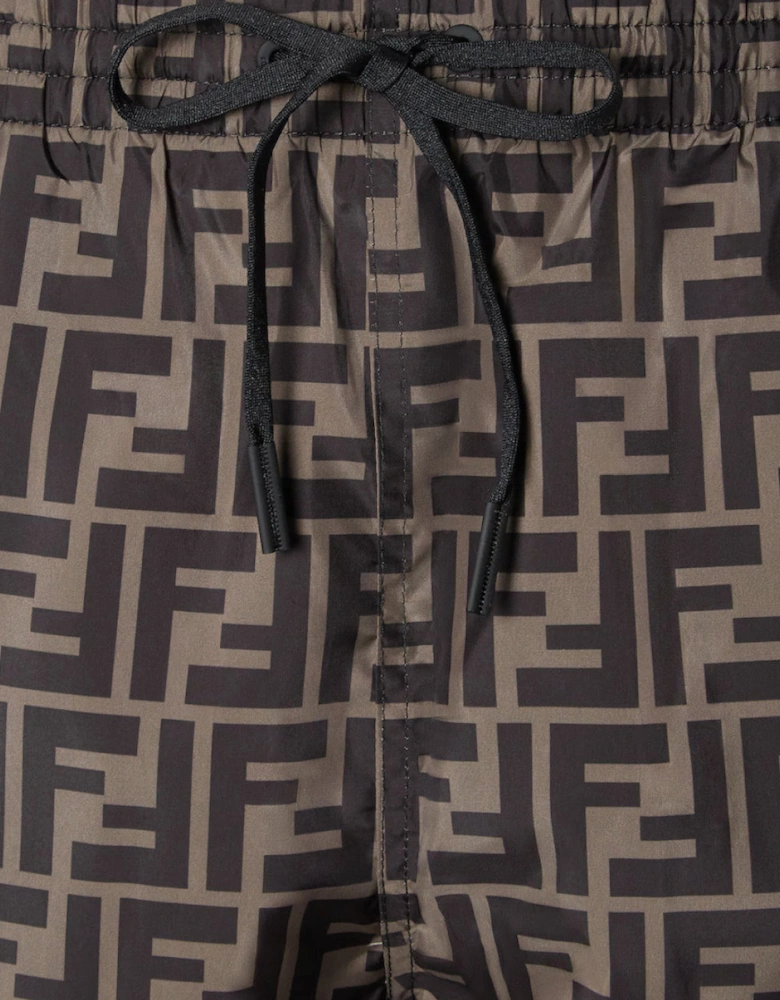Fendi FF Print Swim Shorts Brown Monogram