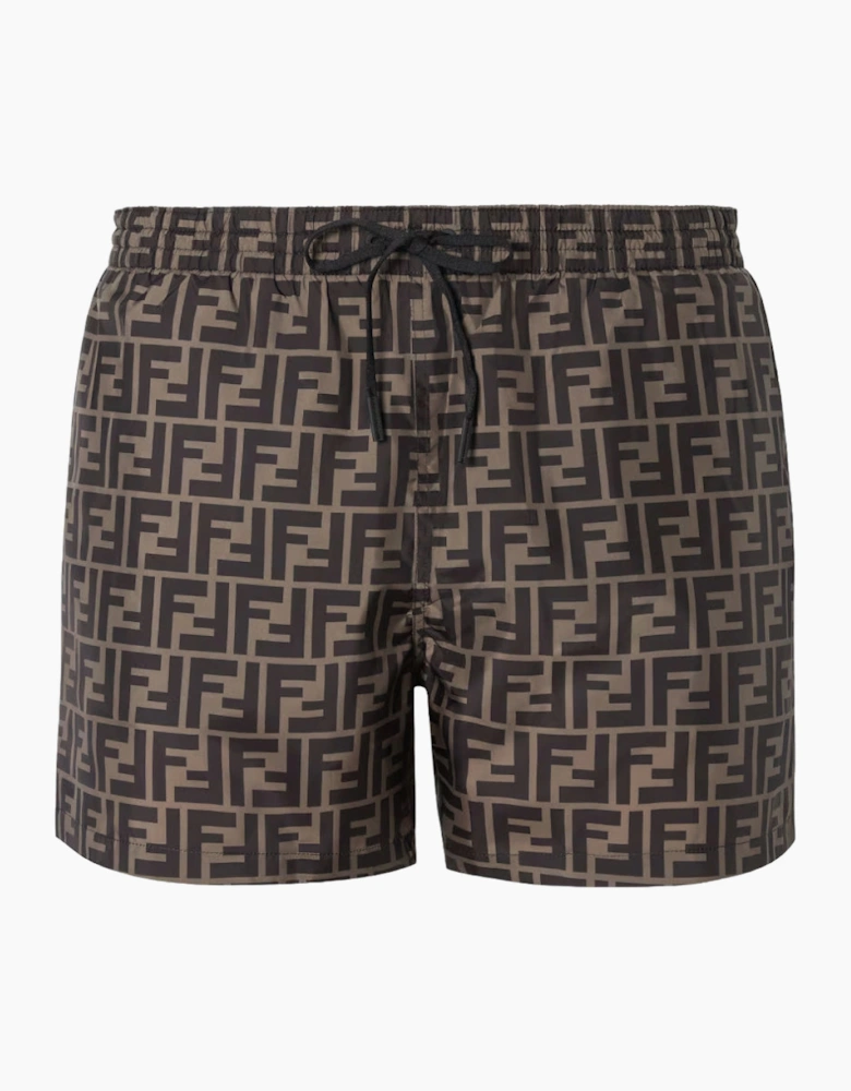 Fendi FF Print Swim Shorts Brown Monogram