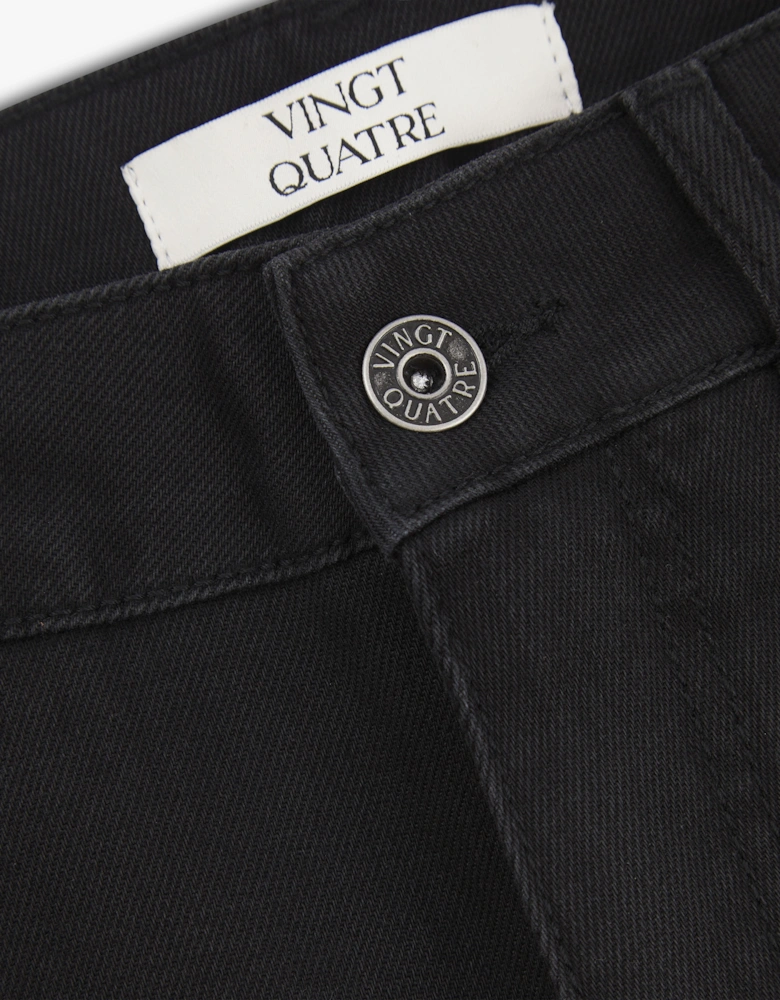 Vingt Quatre Straight Fit Washed Black Jeans