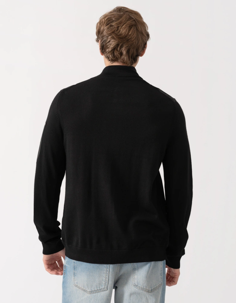 BOSS Green Momentum-X Mens Hybrid Jacket With Knitted Sleeves - Black 001