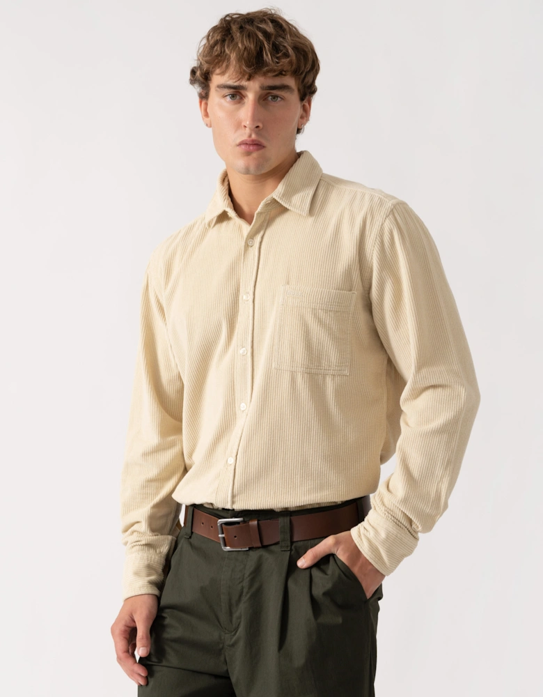 BOSS Orange Relegant 6 Mens Long Sleeve Cotton Shirt - Light Beige 271