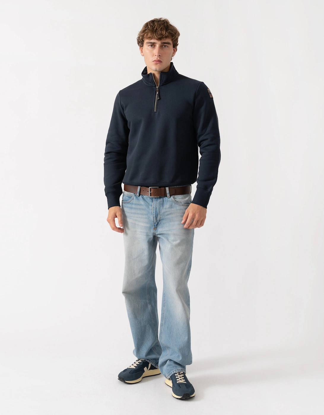 Parajumpers Broad Peak Mens Quarter Zip Sweatshirt - Blue Navy 316