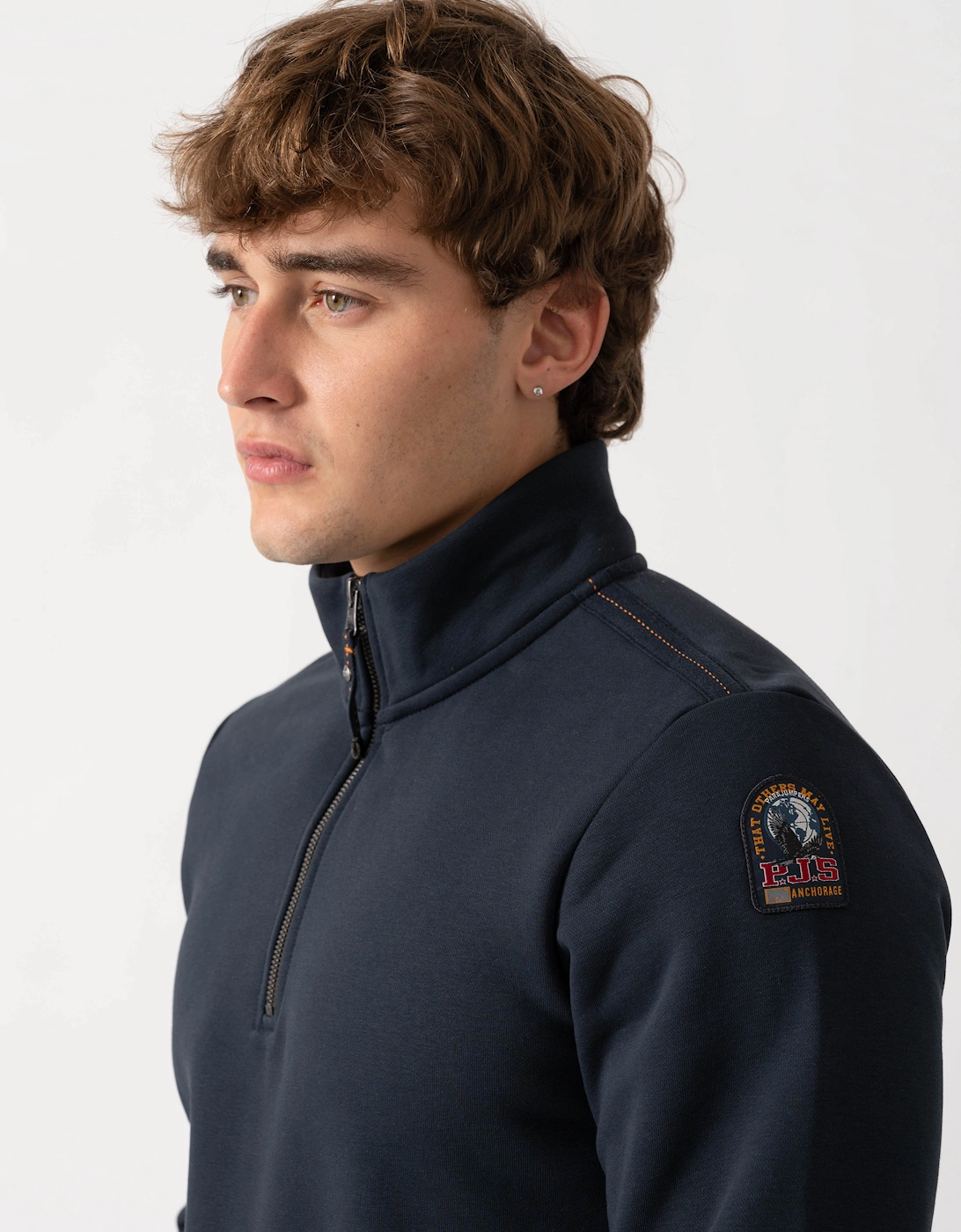 Parajumpers Broad Peak Mens Quarter Zip Sweatshirt - Blue Navy 316