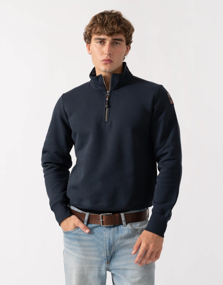 Parajumpers Broad Peak Mens Quarter Zip Sweatshirt - Blue Navy 316