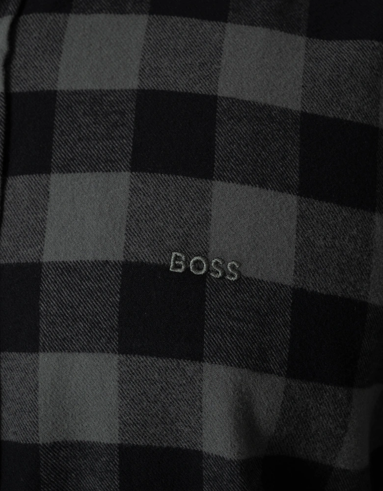 BOSS Orange Rickert Mens Long Sleeve Check Shirt - Open Green 377