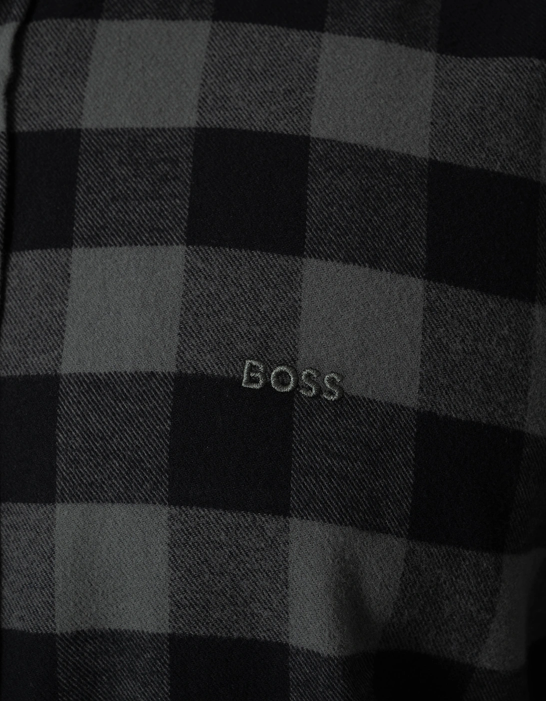 BOSS Orange Rickert Mens Long Sleeve Check Shirt - Open Green 377