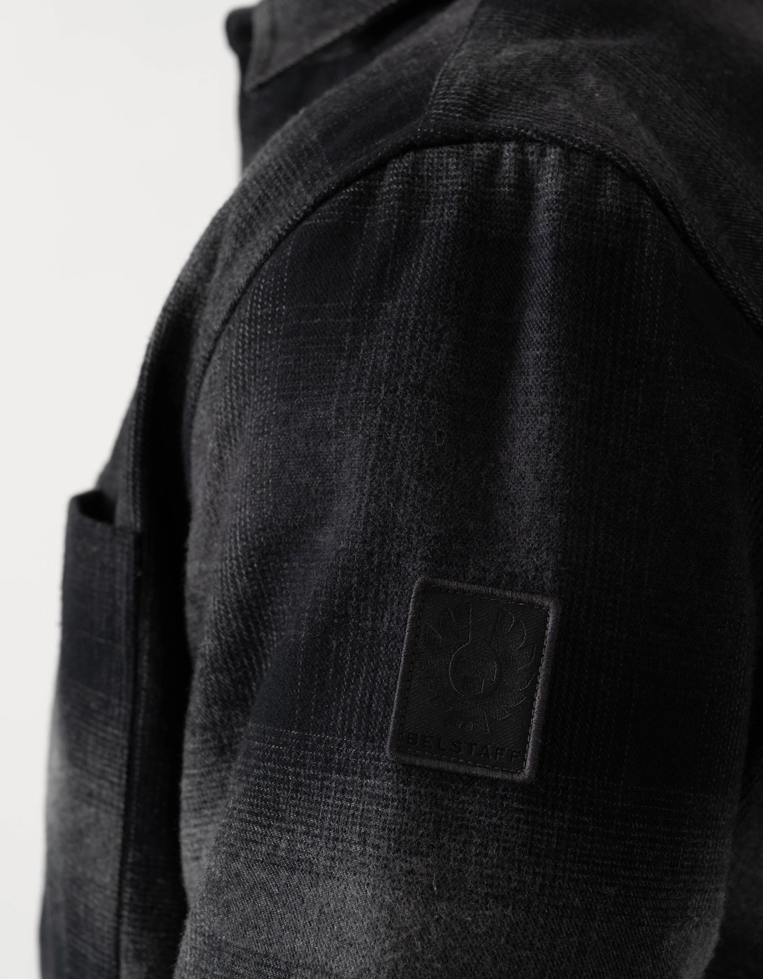 Belstaff Mens Outpost Shirt Brushed Cotton Flannel - Black