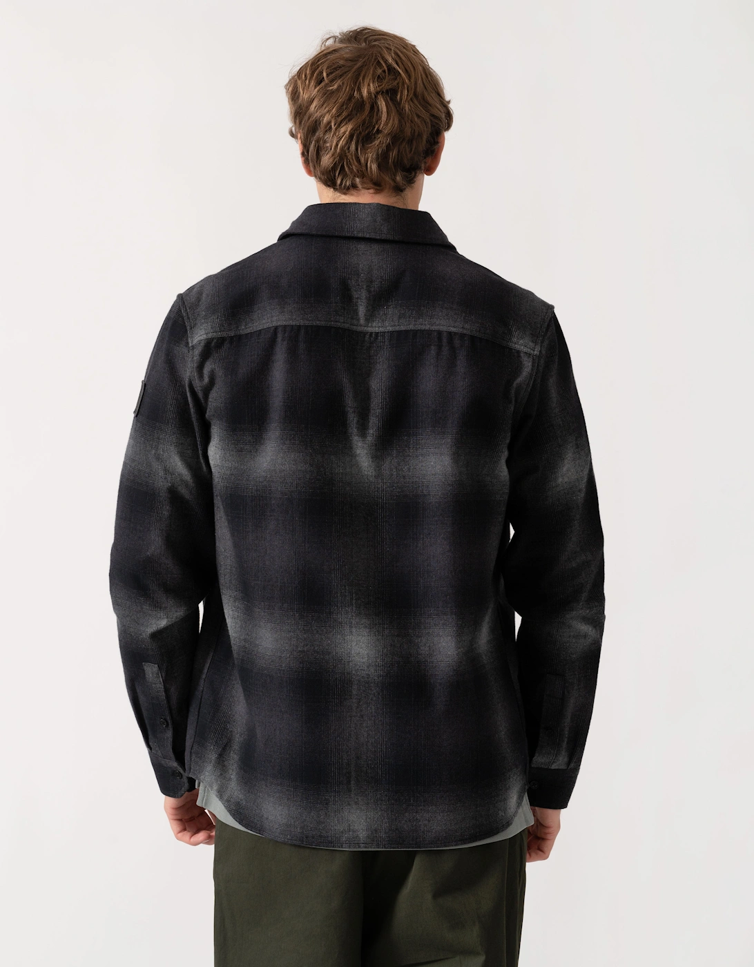 Belstaff Mens Outpost Shirt Brushed Cotton Flannel - Black