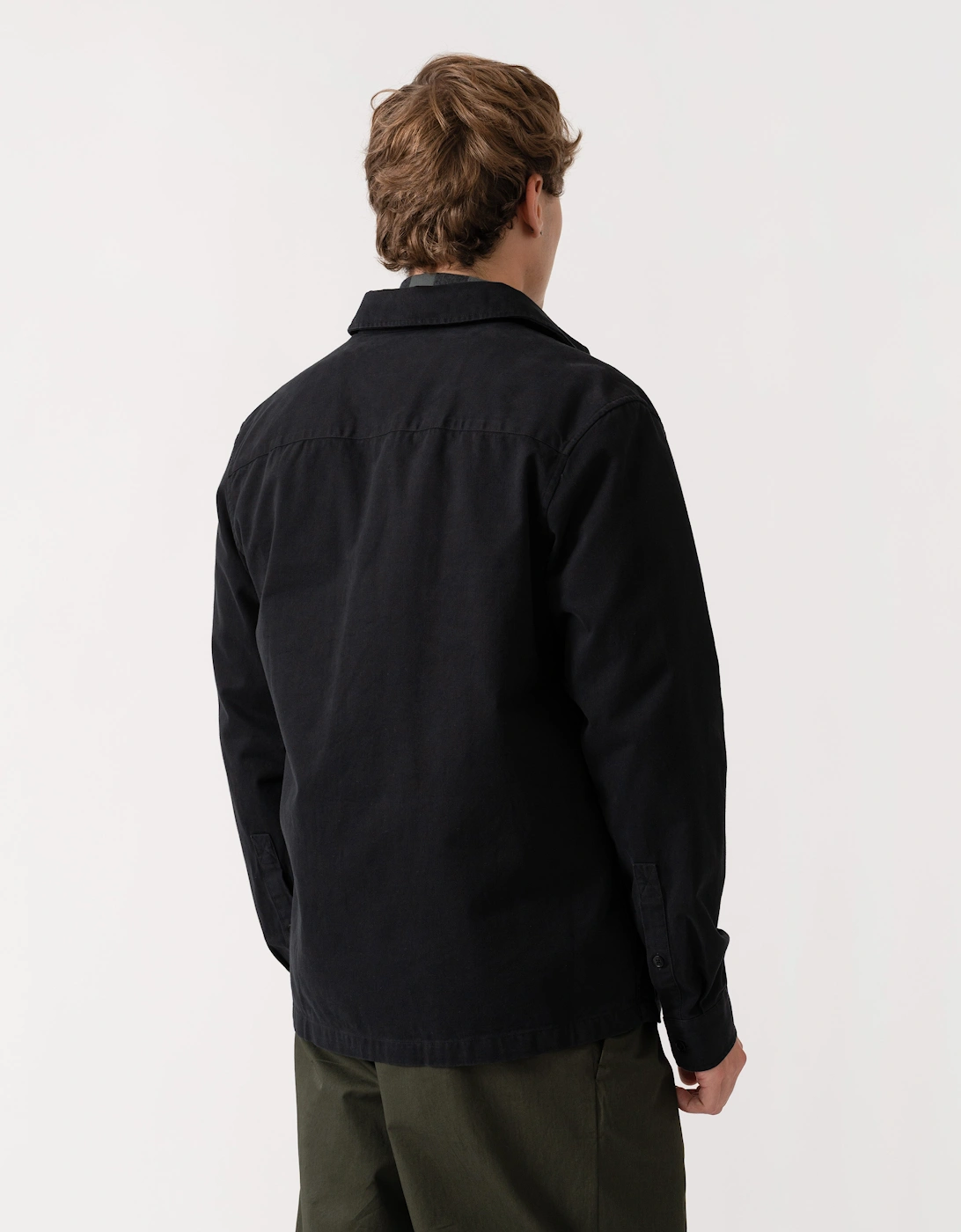 Belstaff Mens Outpost Shirt Cotton Herringbone - Black