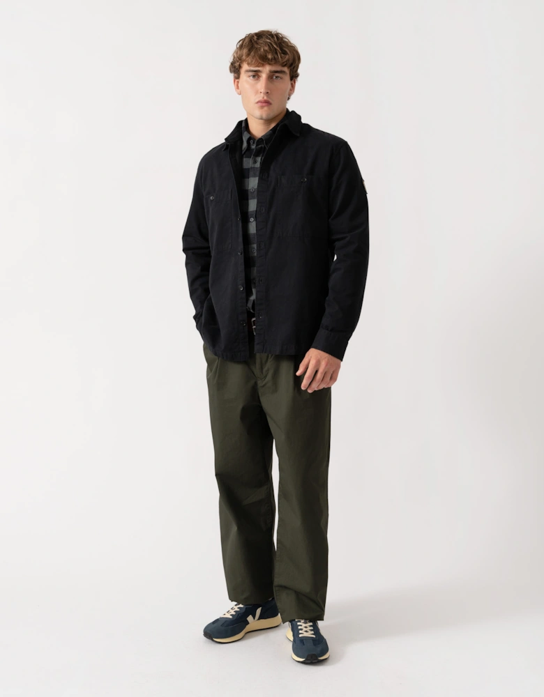 Belstaff Mens Outpost Shirt Cotton Herringbone - Black