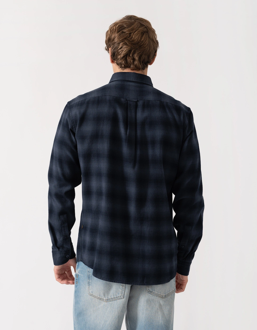 BOSS Orange Rickert Mens Long Sleeve Check Shirt - Dark Blue 404