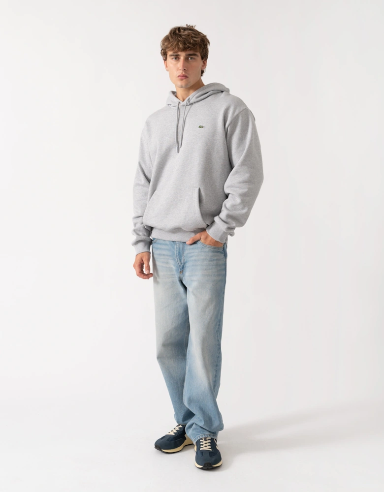 Lacoste Fleece Mens Classic Fit Hoodie - Silver Chine CCA