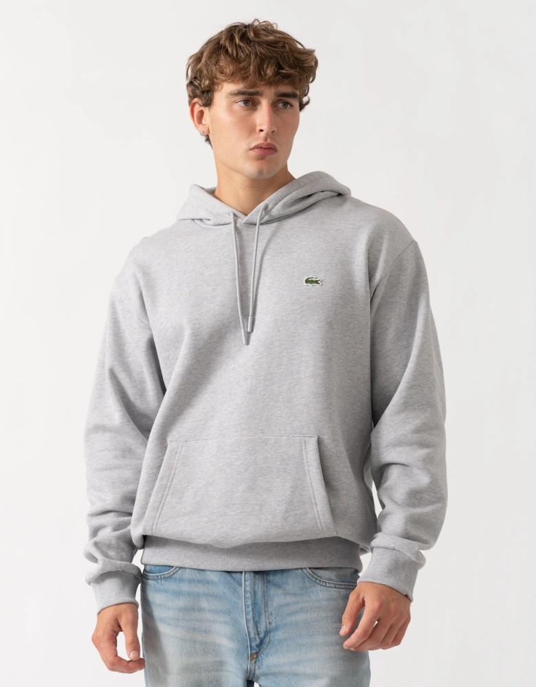 Lacoste Fleece Mens Classic Fit Hoodie - Silver Chine CCA
