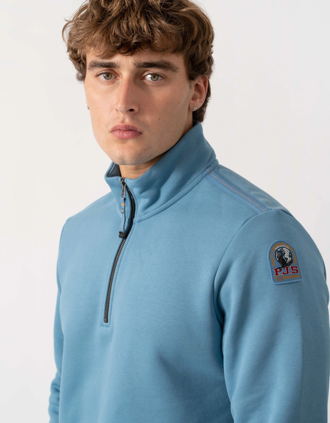 Parajumpers Broad Peak Mens Quarter Zip Sweatshirt - Sky Steel 138