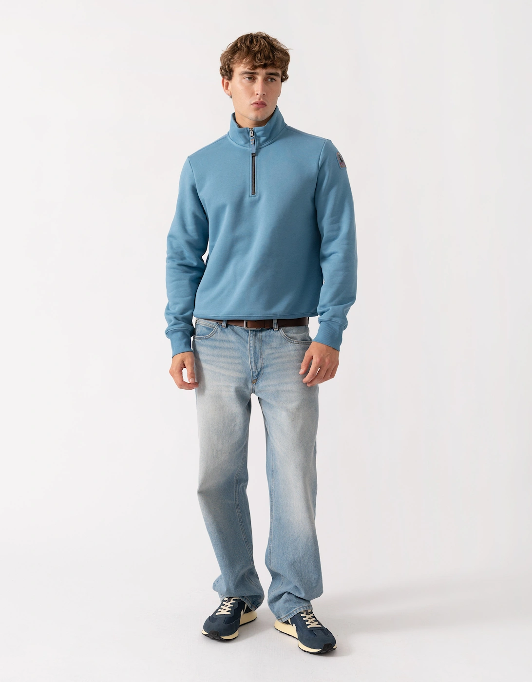 Parajumpers Broad Peak Mens Quarter Zip Sweatshirt - Sky Steel 138