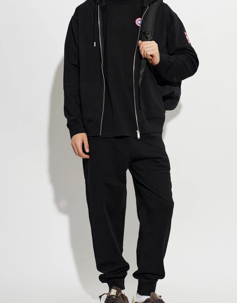Loon Full Zip Hooded Top Black