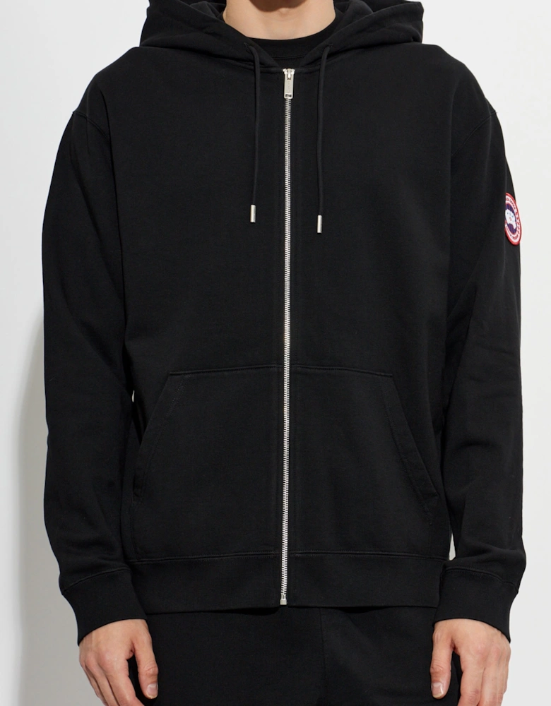 Loon Full Zip Hooded Top Black