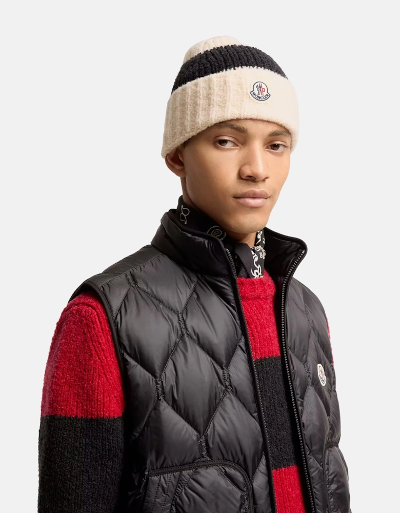 Block Stripe Hat Cream