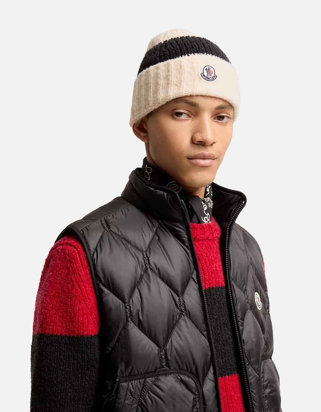 Block Stripe Hat Cream