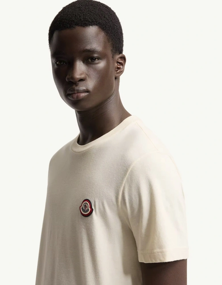 Branded Cotton T Shirt Beige