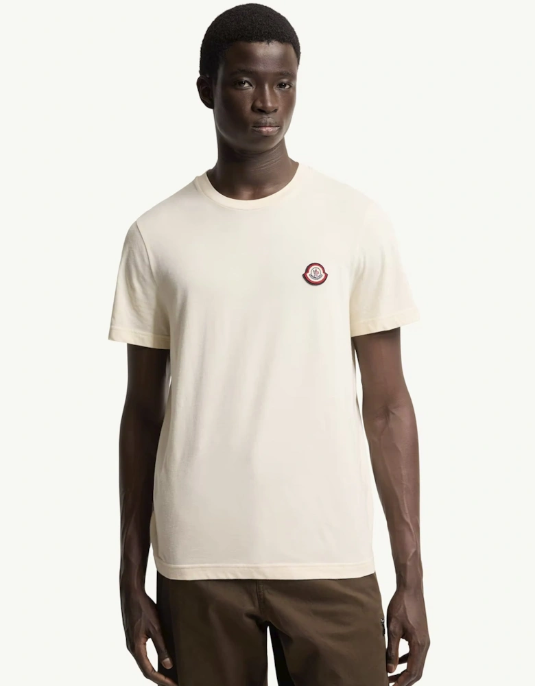 Branded Cotton T Shirt Beige