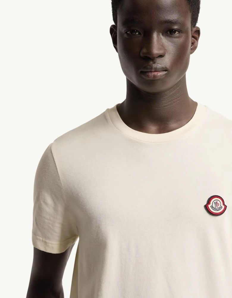 Branded Cotton T Shirt Beige