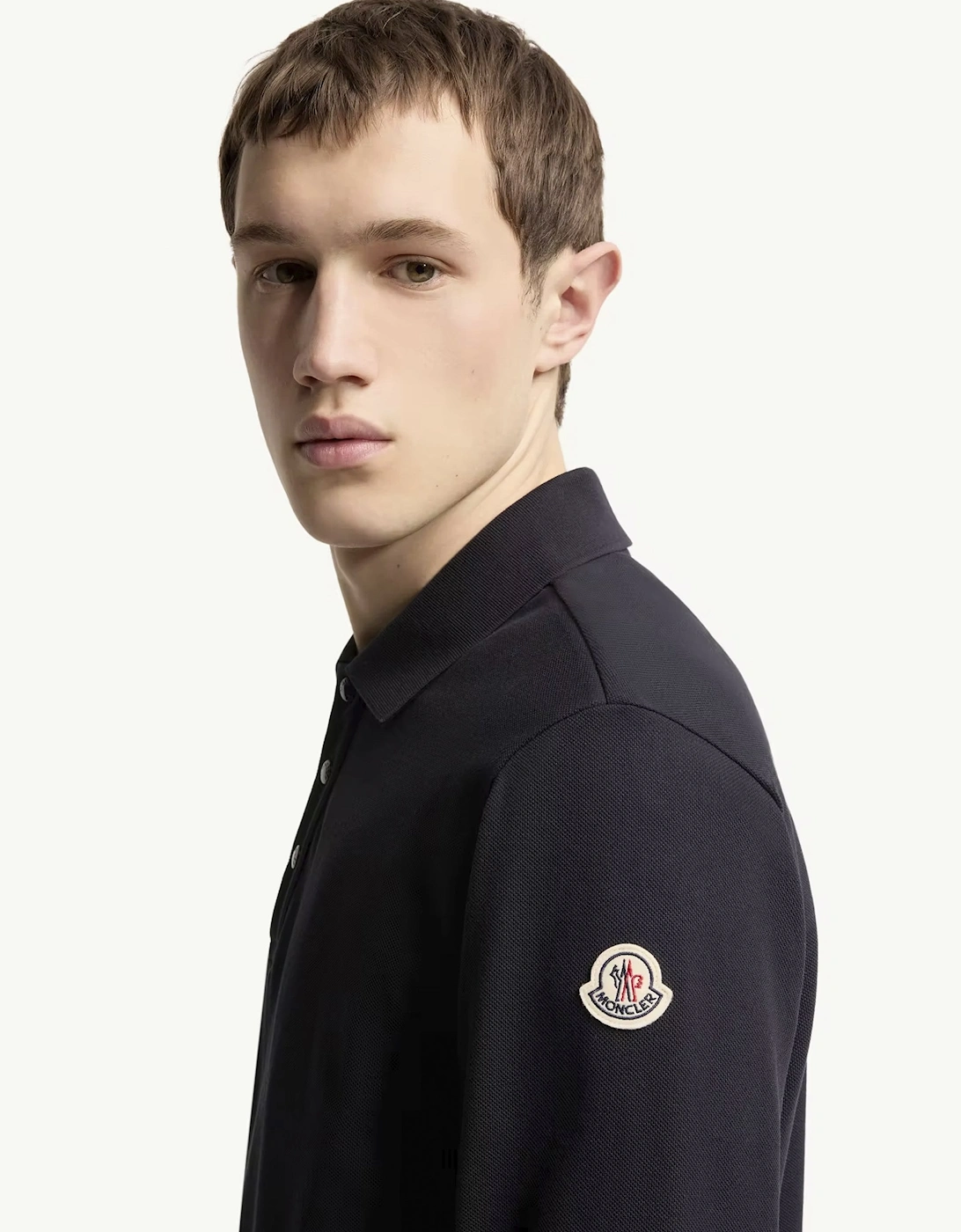Cotton Striped Polo Shirt Navy