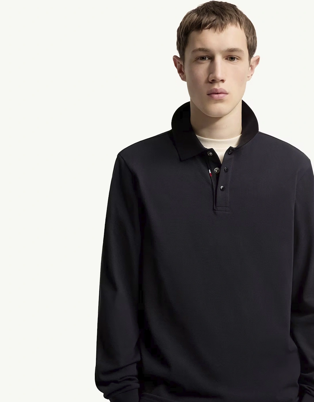 Cotton Striped Polo Shirt Navy