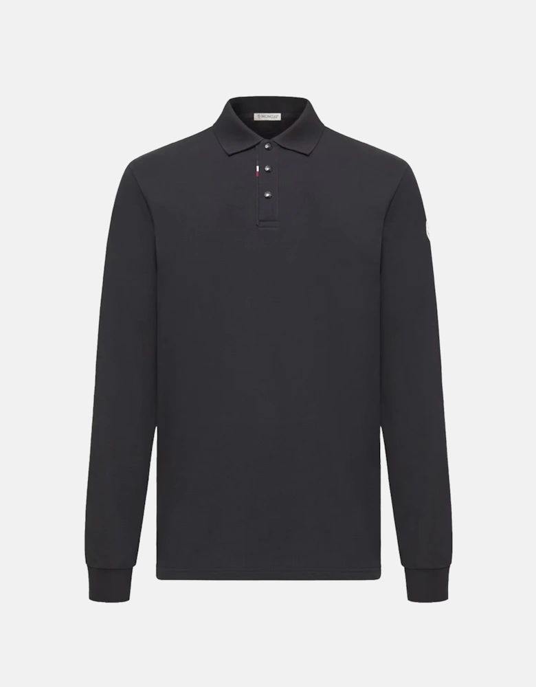 Cotton Striped Polo Shirt Navy