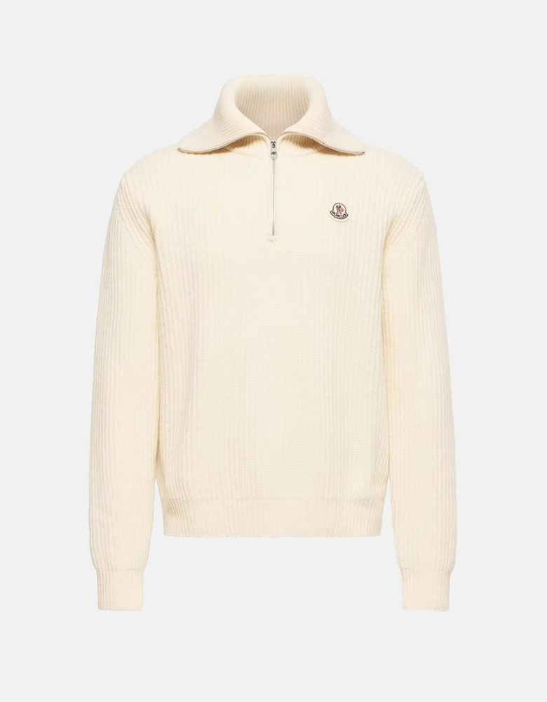 Heavy Knit 1/4 Zip Sweater Cream