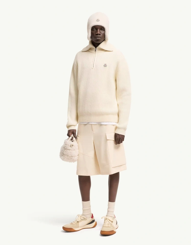 Heavy Knit 1/4 Zip Sweater Cream
