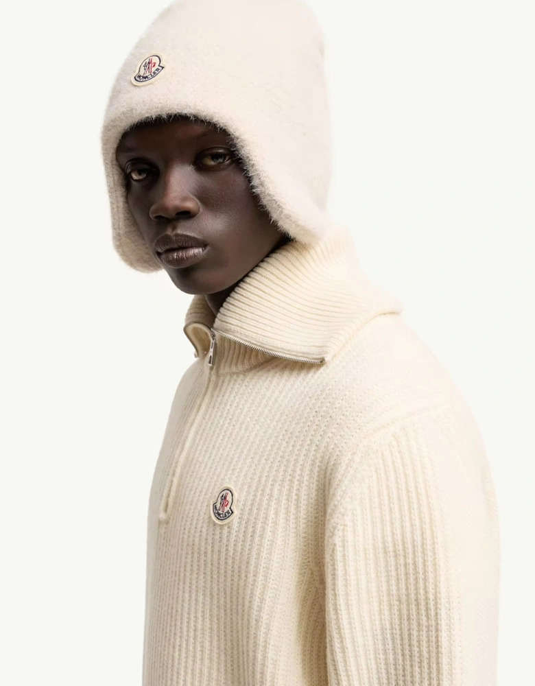 Heavy Knit 1/4 Zip Sweater Cream