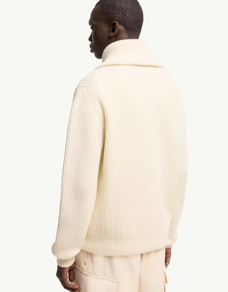 Heavy Knit 1/4 Zip Sweater Cream