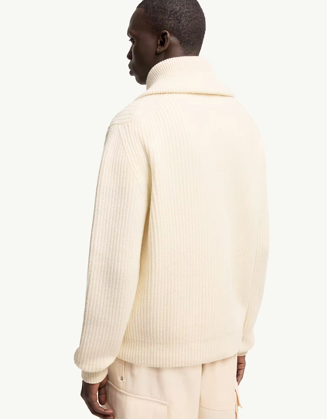 Heavy Knit 1/4 Zip Sweater Cream