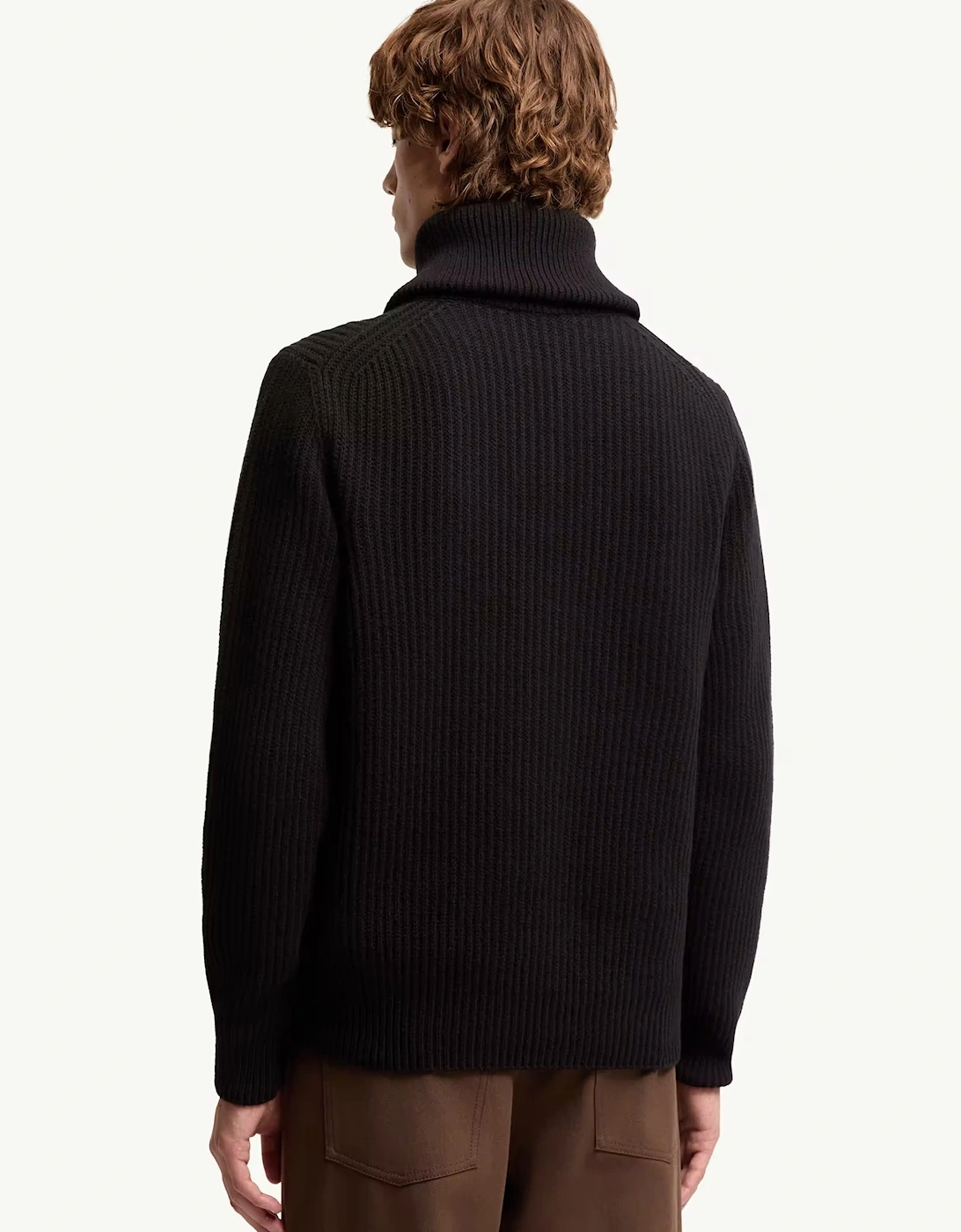 Heavy Knit 1/4 Zip Sweater Black