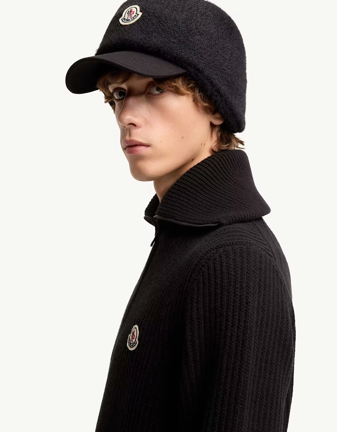 Heavy Knit 1/4 Zip Sweater Black