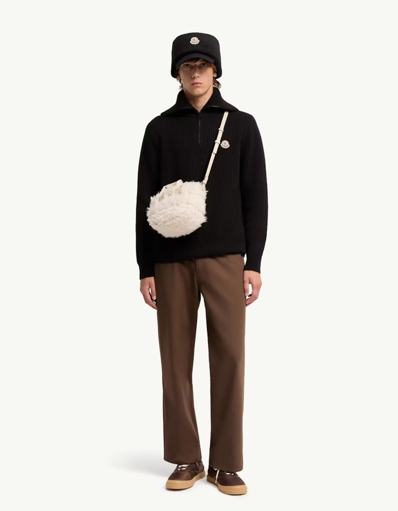 Heavy Knit 1/4 Zip Sweater Black