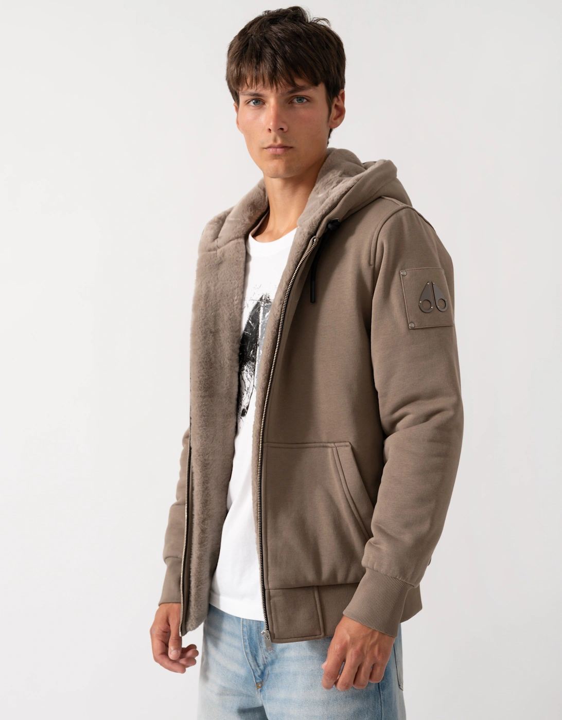 Moose Knuckles Classic Bunny 3 Mens Fleece Hoodie - Ashen 2019