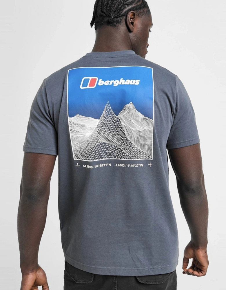 Berghaus Mens Pinnacle Point Graphic Mountain T Shirt in Grey