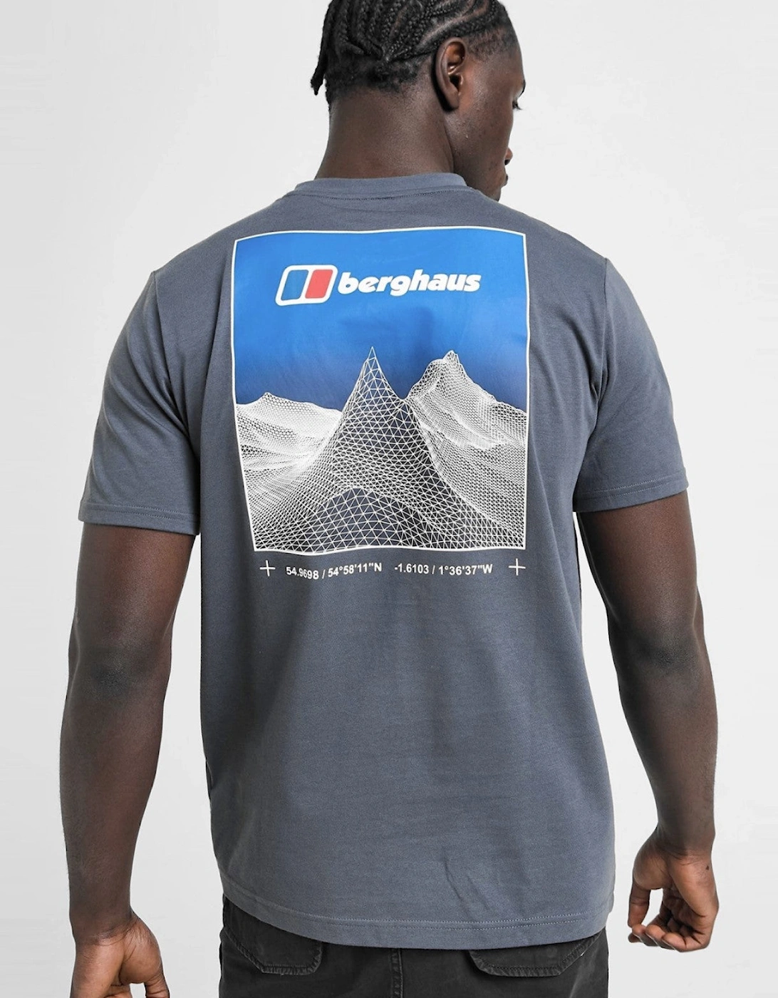 Berghaus Mens Pinnacle Point Graphic Mountain T Shirt in Grey